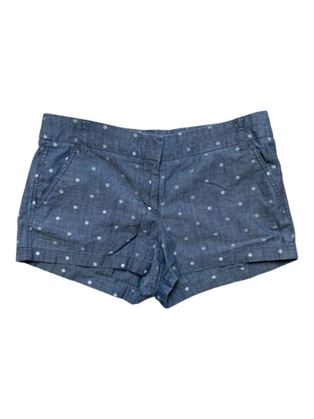 J.Crew Polka Dot Chambray Shorts Women’s Size 10 Blue Casual Summer